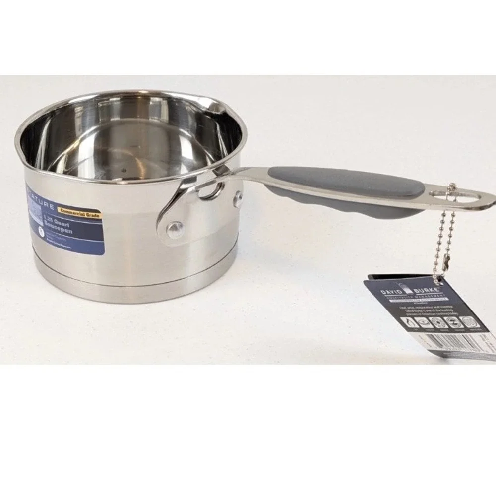 David Burke Stature Pro Stainless Saucepan WITHOUT‎ Lid 1.25 Qt New